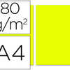 PAPIER COULEUR LIDERPAPEL MULTIFONCTION A4 80G/M2 UNICOLORE CITRON PAQUET 100 FEUILLES