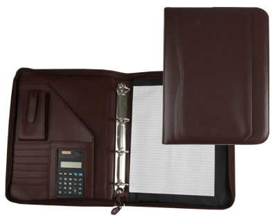 confarencier-a4-calculatrice-p-lastique-fermeture-aclair-pochette-talaphone-portable-4-anneaux-40mm-35-5x26x1cm-marron