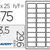 ATIQUETTE ADHASIVE AVERY ENLEV ABLE LASER JET D'ENCRE 63.5X29.6MM ACOLOGIQUE BOÎTE 675 UNITAS