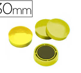 aimant-rond-30mm-coloris-jaune-blister-4-unit-s