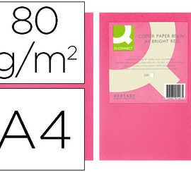 papier-couleur-q-connect-multi-fonction-a4-80g-m2-unicolore-rose-intense-ramette-500-feuilles