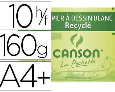 papier-dessin-canson-recycla-b-lancheur-grain-lager-160g-a4-pochette-10f