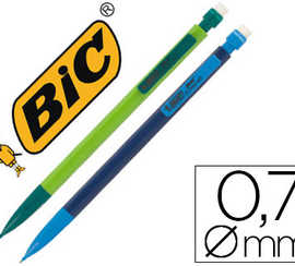 porte-mine-bic-matic-combos-0-7mm-embout-gomme-corps-et-agrafe-coloras-3-mines-hb