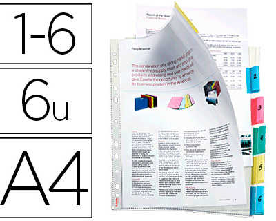 pochette-intercalaire-esselte-polypropylene-transparent-a4-6-touches-onglets-bande-perforae-11-trous-copysafe