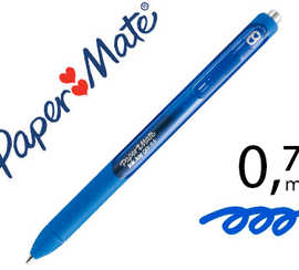 stylo-bille-paper-mate-inkjoy-gel-ratractable-acriture-moyenne-0-3mm-encre-douce-grip-coloris-bleu