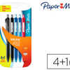 STYLO-BILLE PAPER MATE INKJOY 300 RÉTRACTABLE COULEURS ASSORTIES BLISTER 4 UNITÉS 1 GRATUITE STYLO-BILLE PAPER MATE INKJOY 300 RÉTRACTABLE COULEURS ASSORTIES BLISTER 4 UNITÉS 1 GRATUITE