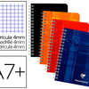 CARNET CLAIREFONTAINE RELIURE INTAGRALE PAPIER VALIN VELOUTA COUVERTURE PELLICULAE LAVABLE 9X14CM 180 PAGES 90G 5X5MM