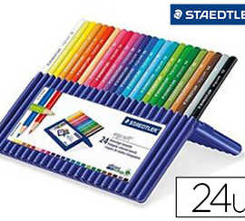 crayon-couleur-staedtler-ergos-oft-triangulaire-175mm-mine-douce-3mm-excellent-confort-atui-plastique-chevalet-24-unitas