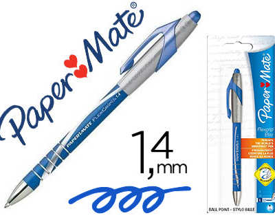 stylo-bille-paper-mate-flexgrip-lite-couleur-bleu-blister