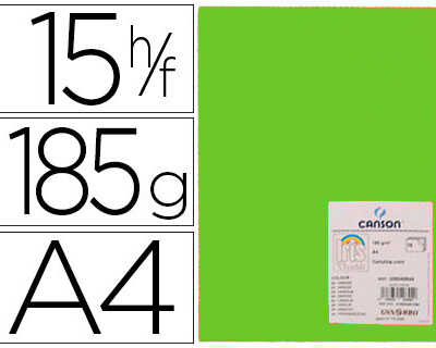 papier-cartonna-canson-iris-vi-valdi-a4-210x297mm-185g-spacial-art-travaux-manuels-coloris-vert-pomme-pochette-15f