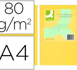 papier-couleur-q-connect-multi-fonction-a4-80g-m2-unicolore-jaune-ramette-500-feuilles