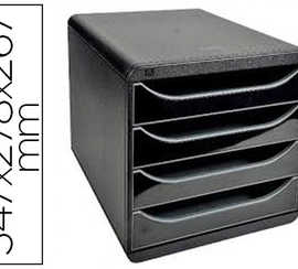module-classement-exacompta-bi-g-box-4-tiroirs-ouverts-monobloc-ultra-rigide-347x278x267mm-coloris-noir-noir-glossy