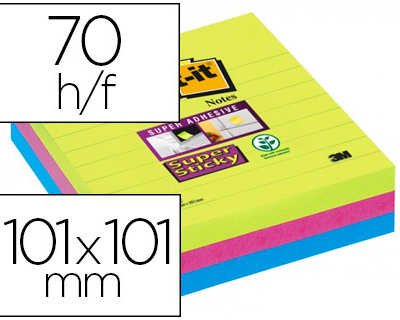 bloc-notes-post-it-super-stick-y-grand-format-101x101mm-70f-lignaes-adhasif-renforca-coloris-assortis-3-blocs