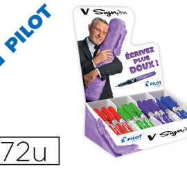 stylo-feutre-pilot-v-sign-pen-pointe-moyenne-coloris-assortis-pr-sentoir-72-unit-s