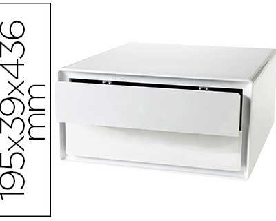 module-classement-paperflow-ea-sy-box-2-tiroirs-polystyrene-195x390x436mm-coloris-blanc