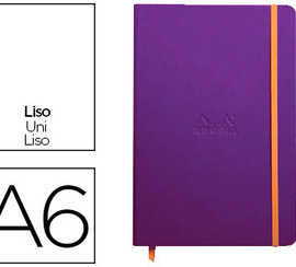 carnet-rhodia-webnotebook-a6-9-x14cm-couverture-simili-cuir-saphir-192-pages-90g-uni-alastique-marque-page-orange