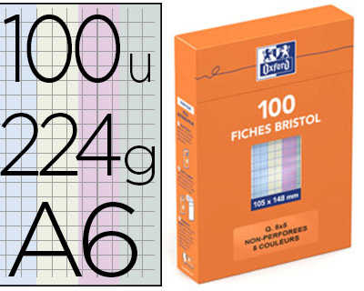 fiche-bristol-oxford-224g-105x-148mm-non-perforae-quadrillage-5x5mm-coloris-assortis-bo-te-chevalet-100-unitas