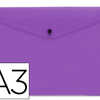 POCHETTE ENVELOPPE LIDERPAPEL POLYPROPYLENE 180 MICRONS A3 420X297MM 50F FERMETURE BOUTON RASISTANT TRANSPARENT VIOLET POCHETTE ENVELOPPE LIDERPAPEL POLYPROPYLENE 180 MICRONS A3 420X297MM 50F FERMETURE BOUTON RASISTANT TRANSPARENT VIOLET
