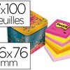 BLOC-NOTES 3M 76X76MM PACK AVANTAGE 7 BLOCS ASSORTIS + BOÎTE MÉTAL