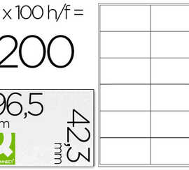 atiquette-adhasive-q-connect-9-6-5x42-3mm-coins-droits-imprimante-jet-encre-laser-copieur-bo-te-100-feuilles-1200-unitas