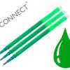 RECHARGE ROLLER Q-CONNECT ENCRE EFFACABLE COULEUR VERT SET DE 3U