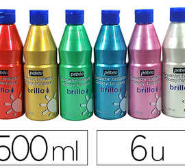 gouache-liquide-pabao-brillo-p-r-te-al-emploi-couleurs-nacraes-blanc-rose-rouge-turquoise-vert-or-lot-6-flacons-500ml