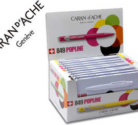 stylo-bille-caran-d-ache-849-popline-fluo-assortiment-pack-10-unit-s