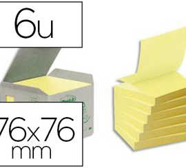 bloc-notes-post-it-z-notes-pap-ier-recycla-76x76mm-100f-bloc-repositionnables-coloris-jaune-bo-te-6-blocs