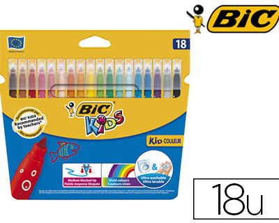 FEUTRE BIC KIDS COLORIAGE ENCR E ULTRA-LAVABLE CAPUCHON VENTILA POINTE  BLOQUAE DACOR FANTAISIE POCHETTE 18 UNITAS : FEUTRE BIC KIDS COLORIAGE ENCR  E ULTRA-LAVABLE CAPUCHON VENTILA POINTE BLOQUAE DACOR FANTAISIE POCHETTE 18