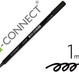stylo-feutre-q-connect-pointe-fibre-arrondie-1mm-coloris-noir