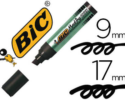 marqueur-bic-permanent-onyx-ma-rker-1891-pointe-biseautae-traca-9-17mm-tous-supports-corps-matal-gros-diametre-noir