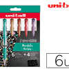 ROLLER UNIBALL SIGNO BROAD UM-153 ENCRE GEL ÉCRITURE LARGE COLORIS BLANC OR ROUGE MÉTAL VERT KIT 6U