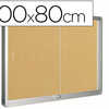 VITRINE Q-CONNECT CADRE ALUMIN IUM FOND LIEGE PORTES COULISSANTES MATHACRYLATE SERRURE FIXATION MUR 9F A4 100X80X6CM