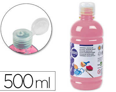 gouache-scolaire-liderpapel-liquide-lavable-fermeture-s-curit-brillante-coloris-rose-flacon-500ml