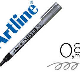 marqueur-artline-permanent-poi-nte-extra-fine-conique-0-8mm-tous-supports-corps-matal-encre-pigmentae-rasiste-eau-argent