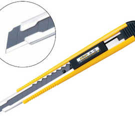 cutter-sign-a5-ambidextre-lame-acier-9mm-verouillage-automatique-clip-embout-casse-lame-coloris-jaune-noir