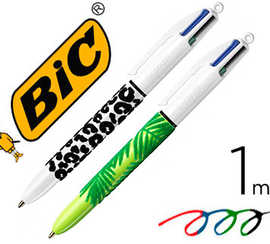 stylo-bille-bic-4-couleurs-jungle-et-tropical-pointe-moyenne-1mm-r-tractable-rechargeable