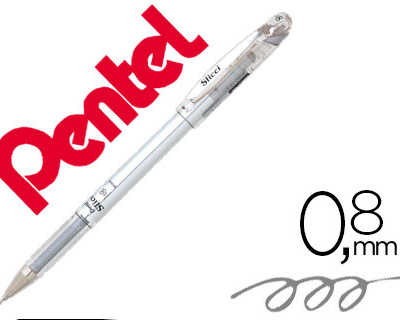 roller-pentel-m-tal-slicci-pointe-aiguille-criture-fine-0-8mm-corps-fin-court-13-5cm-encre-gel-couleur-argent