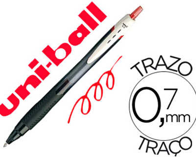 roller-uniball-jet-stream-sport-sxn150r-pointe-r-tractable-0-7mm-criture-moyenne-encre-gel-couleur-rouge