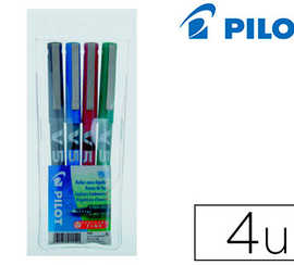 stylo-pilot-v5-acriture-fine-0-3mm-clip-matal-encre-liquide-niveau-visible-pointe-indaformable-pochette-4-unitas