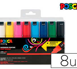 marqueur-posca-pc7m-gouache-en-cre-inodore-toutes-surfaces-pointe-large-conique-coloris-matallisas-8-unitas