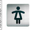 PLAQUE PICTOGRAMME DURABLE WC FEMME CARRA GRAND FORMAT ACIER BROSSA INOXYDABLE PASTILLE ADHASIVE AU DOS 150X150MM