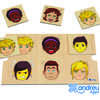 PUZZLE ANDREUTOYS EN BOIS EXPRESSIONS FACIALES 4 MODÈLES 24 PIÈCES 22,6X19X4,5CM