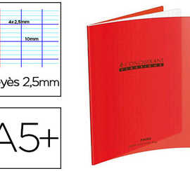 cahier-d-acriture-conquarant-c-lassique-couverture-polypropylene-rigide-17x22cm-32-pages-90g-sayes-2-5mm-coloris-rouge