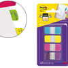 MARQUE-PAGES POST-IT INDEX RIG IDE 15.8X38.1MM COLORIS STANDARDS BLEU JAUNE ROSE VIOLET LOT 4X10 UNITAS