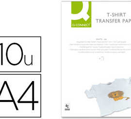 feuille-transfert-q-connect-po-ur-tee-shirt-coton-coloris-blanc-compatible-toute-imprimante-jet-d-encre-a4-paquet-10f