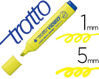 surligneur-tratto-video-pointe-biseaut-e-trac-1-5-mm-encre-base-eau-coloris-jaune