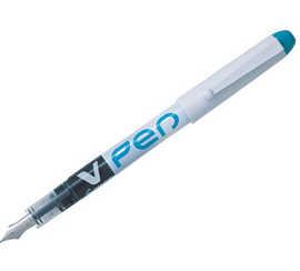 stylo-plume-pilot-v-pen-jetabl-e-pointe-moyenne-ragulateur-dabit-encre-liquide-visible-coloris-turquoise