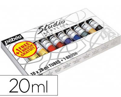 gouache-acrylique-pabao-studio-acrylics-1-brosse-soie-beau-blanc-offerte-bo-te-10-tubes-20ml