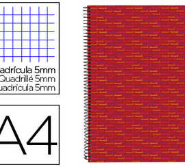 cahier-spirale-liderpapel-mult-ilider-a4-210x297mm-140f-70g-m2-quadrillage-5mm-micro-perfor-4-trous-coil-lock-rouge